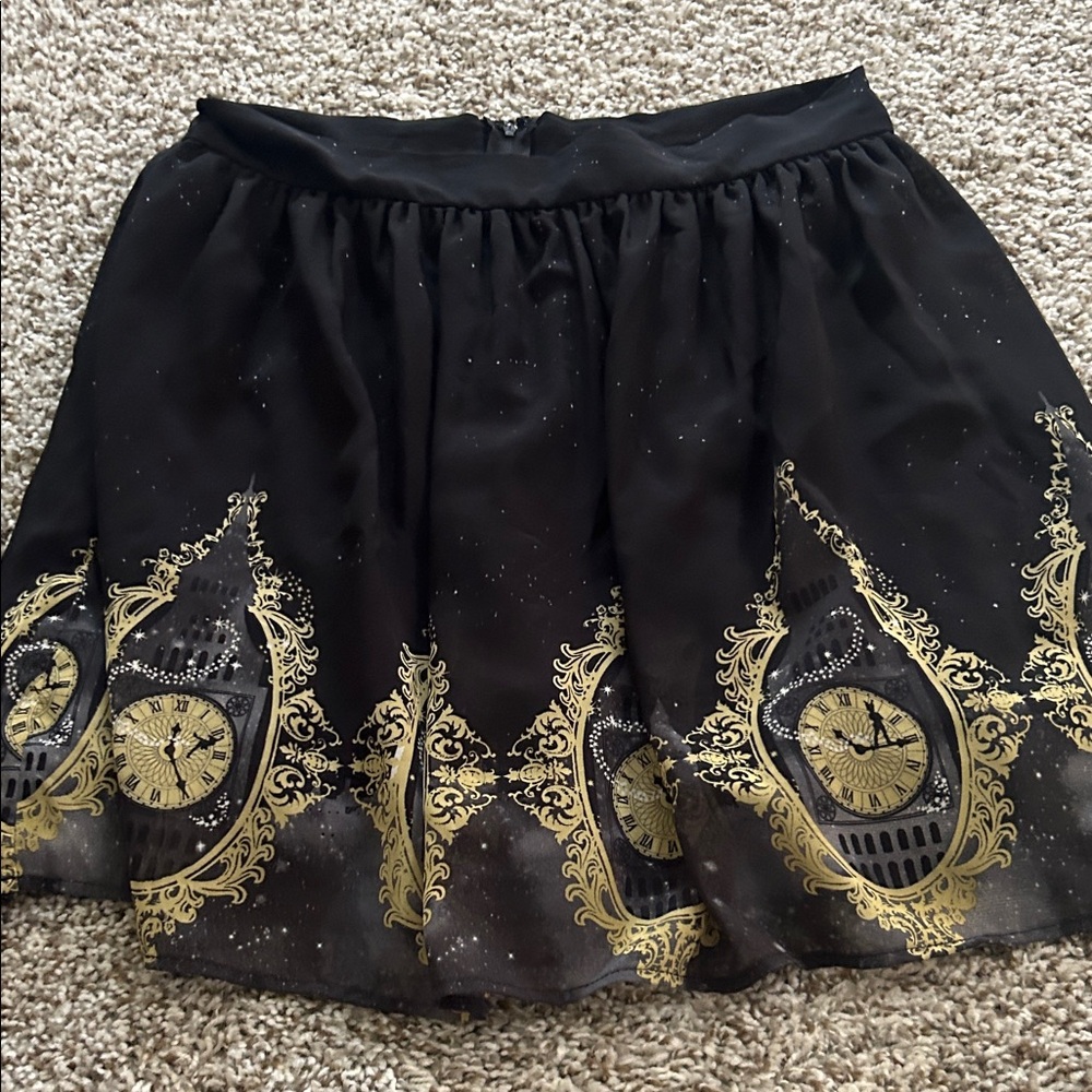 Disney Black and Gold Mini Skirt